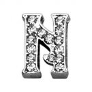 3/8"" Clear Script Letter Sliding Charms N 