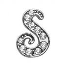 3/8"" Clear Script Letter Sliding Charms S 