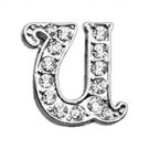 3/8"" Clear Script Letter Sliding Charms U 
