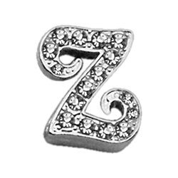 3/8"" Clear Script Letter Sliding Charms Z 