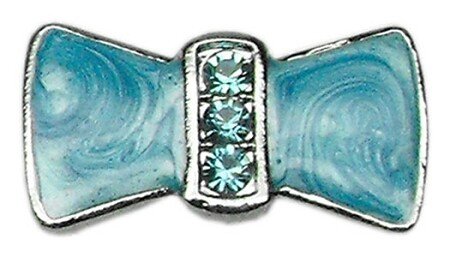 3/8"" Enamel Bow Charm Turquoise