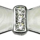 3/8"" Enamel Bow Charm White
