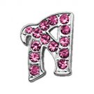 3/8"" Pink Script Letter Sliding Charms A 