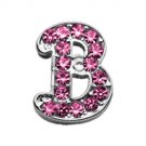 3/8"" Pink Script Letter Sliding Charms B 