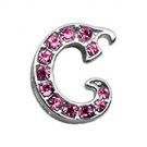3/8"" Pink Script Letter Sliding Charms C 
