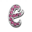 3/8"" Pink Script Letter Sliding Charms E 