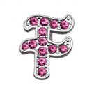 3/8"" Pink Script Letter Sliding Charms F 