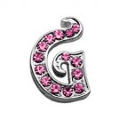 3/8"" Pink Script Letter Sliding Charms G 