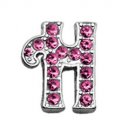 3/8"" Pink Script Letter Sliding Charms H 