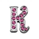 3/8"" Pink Script Letter Sliding Charms K 