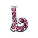 3/8"" Pink Script Letter Sliding Charms L 
