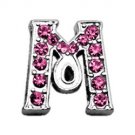 3/8"" Pink Script Letter Sliding Charms M 