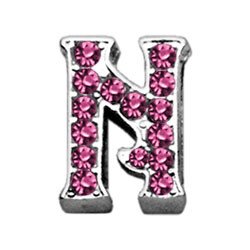 3/8"" Pink Script Letter Sliding Charms N 