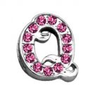 3/8"" Pink Script Letter Sliding Charms Q 