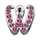 3/8"" Pink Script Letter Sliding Charms W 
