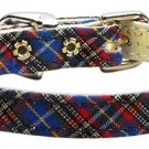 3/8"" Plaid Plain Collars  Blue 14