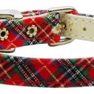 3/8"" Plaid Plain Collars  Red 12
