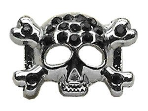 3/8"" Skull Slider Charm Black