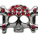 3/8"" Skull Slider Charm Red
