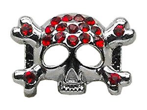 3/8"" Skull Slider Charm Red