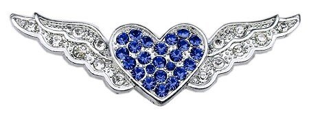 3/8"" Slider Aviator Charm Blue Heart