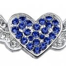 3/8"" Slider Aviator Charm Blue Heart