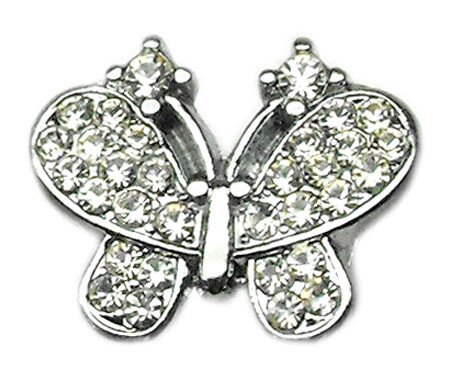 3/8"" Slider Butterfly Charm Clear