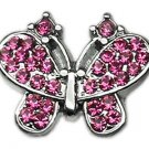 3/8"" Slider Butterfly Charm Pink