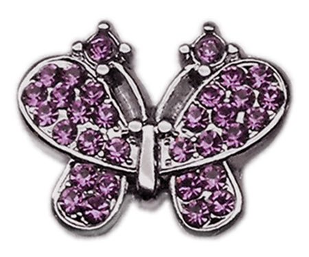 3/8"" Slider Butterfly Charm Purple