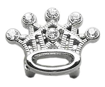 3/8"" Slider Crystal Crown Charm Clear