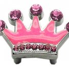 3/8"" Slider Enamel Crown Charm Pink