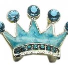 3/8"" Slider Enamel Crown Charm Turquoise