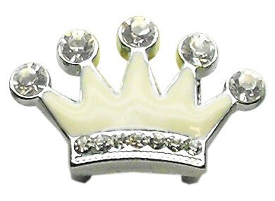 3/8"" Slider Enamel Crown Charm White