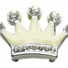3/8"" Slider Enamel Crown Charm White