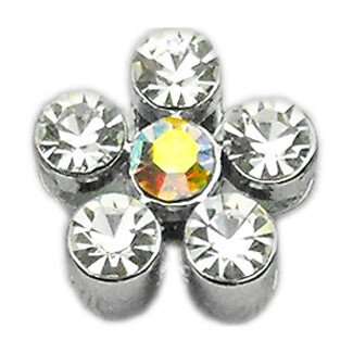 3/8"" Slider Flower Charm Clear 3/8