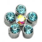 3/8"" Slider Flower Charm Turquoise 3/8
