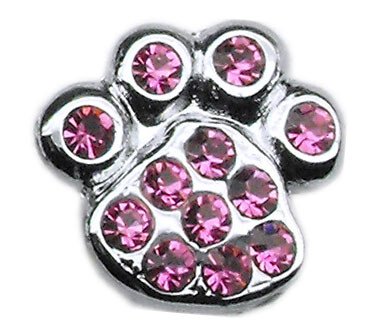 3/8"" Slider Paw Charm Pink