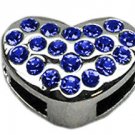 3/8"" Slider Puffy Heart Charm Blue
