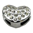 3/8"" Slider Puffy Heart Charm Clear -