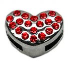 3/8"" Slider Puffy Heart Charm Red