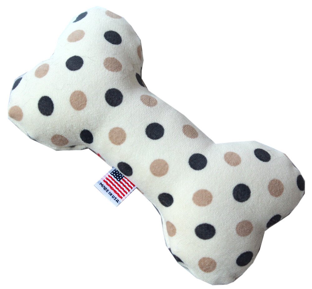 6"" Plush Bone Dog Toy Beach Dots 