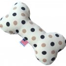 6"" Plush Bone Dog Toy Beach Dots 