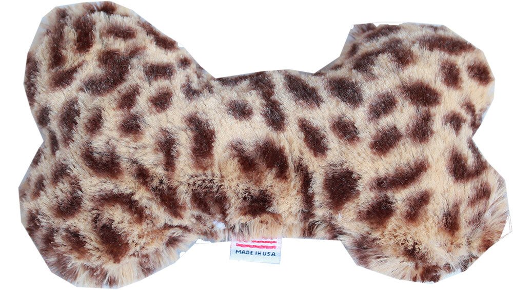 6"" Plush Bone Dog Toy Cheetah