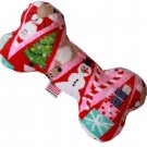 6"" Plush Bone Dog Toy Christmas Medley