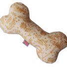 6"" Plush Bone Dog Toy Cream Holiday Whimsy