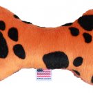 6"" Plush Bone Dog Toy Orange Paw
