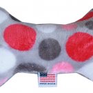 6"" Plush Bone Dog Toy Pink Party Dots