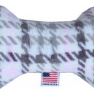 6"" Plush Bone Dog Toy Pink Plaid