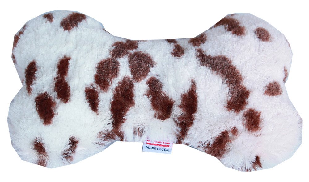 6"" Plush Bone Dog Toy Snow Leopard