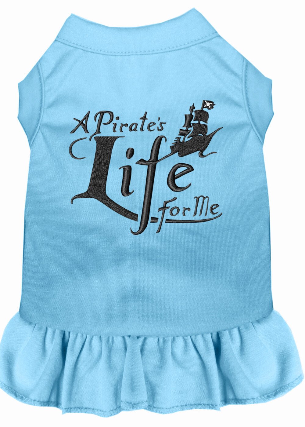 A Pirate's Life Embroidered Dog Dress Baby Blue Sm